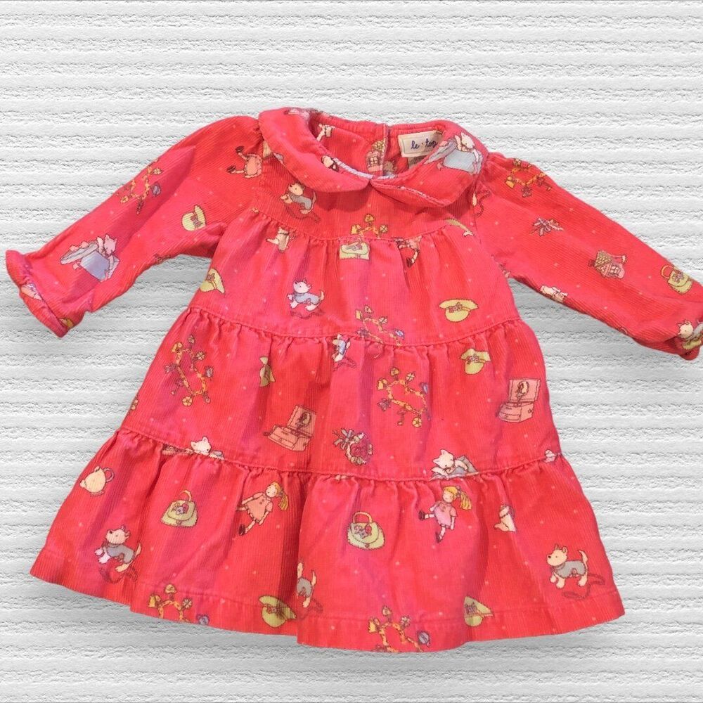 Le Top 6m Pink Long Sleeve Collared Corduroy Dress Toys